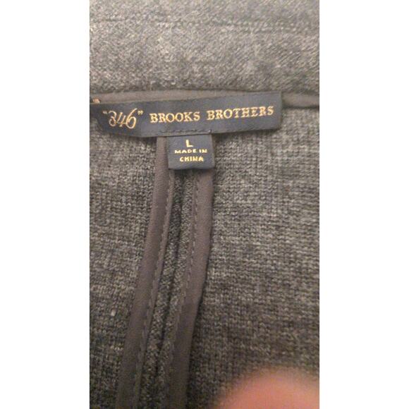 Brooks Brothers 346 Women's One Button Sweater w/Pockets Grey, Elbow Pads Wool - Picture 5 of 8